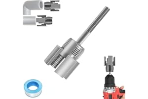 PIHJFEWA 2Pcs Integrated Internal & External Pipe Threading Tool Dies for 1/2"Pipe Sizes,Dual-Function Electric Drill Compatible 2 in 1 Pvc Pipe Thread Cutting Tool for Home Repair (1Pcs*1/2")