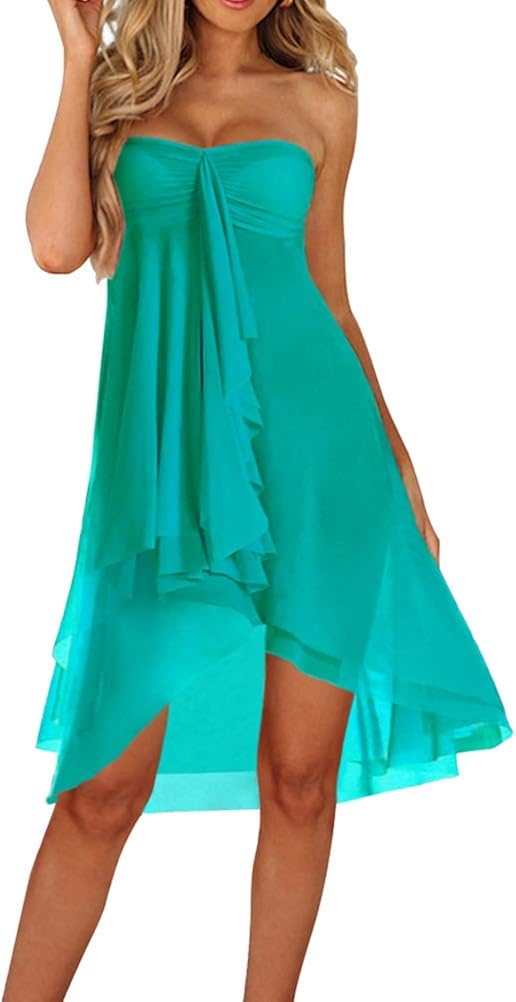 Upopby Women's Mesh Swimsuit Cover Up Bikini Sarong Strapless Dress
