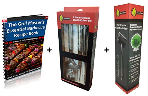 image for Cave Tools Grill Set + Meat Tenderizer Mallet Tool - DISHWASHER SAFE &