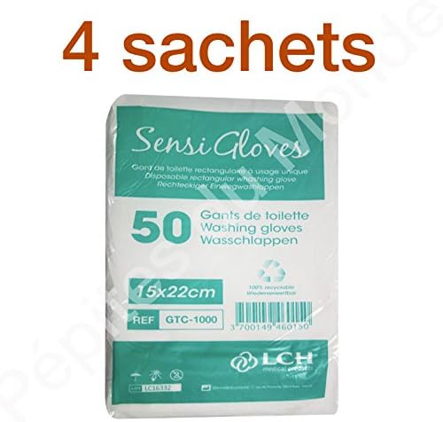 Pépites du Monde PDM-GT-1000-4 Non-Woven Washing Gloves Pack of 4 x 50