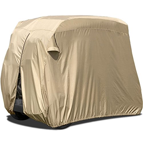North East Harbor Waterproof Superior Beige Golf Cart Cover Covers Compatible with Club Car, EZGO, Yamaha, Fits Most Two…