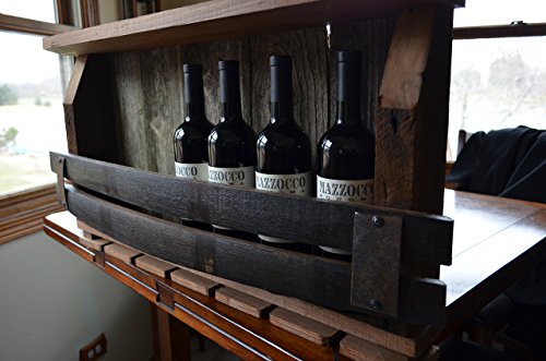 Barn Wood Wine Rack - with Whiskey barrel staves - Thumbnail 5