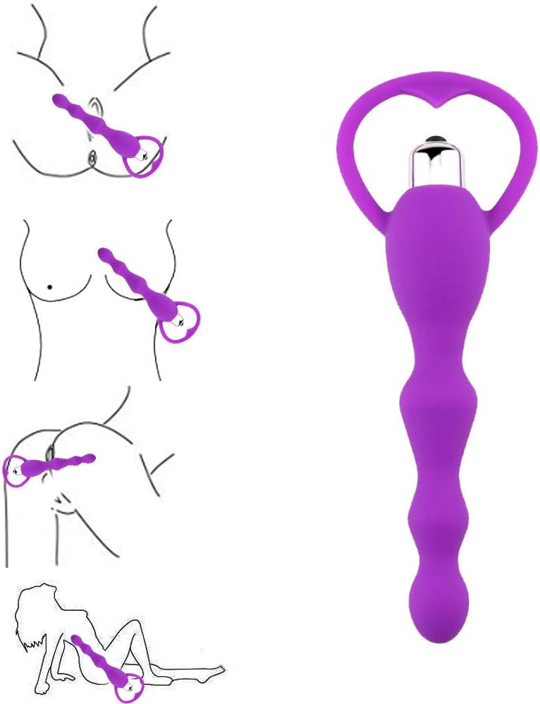 Couples Anales Play T-Shirt Anales Trainer Massage Toy - Anales Beads Silicone Trainer - Vib Fun Toys for Beginners and Advanced Users Purple By Unkey