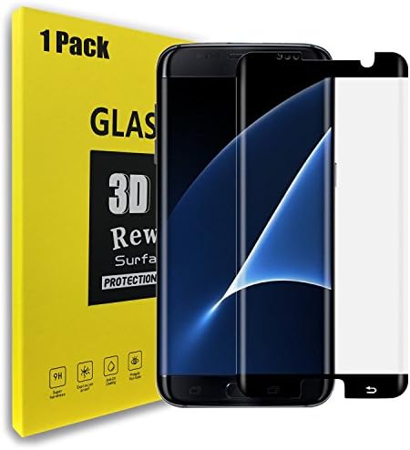 For Galaxy S7 Edge Tempered Glass Screen Protector,Webmi 9H Slim Anti-Fingerprint Oil Stain Scratch Coating Bubble Free Easy Install HD Clear Screen Protector for Samsung Galaxy S7 EDGE Black