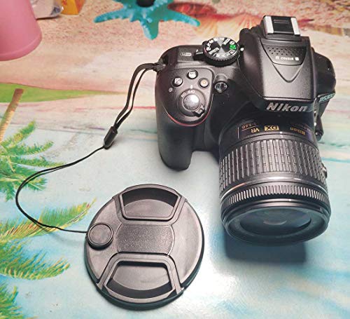 Center Pinch Lens Cap Cover with Strap for AF-S 18-200mm f/3.5-5.6G VR II Lens for Nikon D90 D80 D40 D7000 D7100 D7200 D5100 D3100 DSLR Camera,ULBTER Snap-on Lens Cap & Lens Cover Keeper -2 Pack - Thumbnail 5