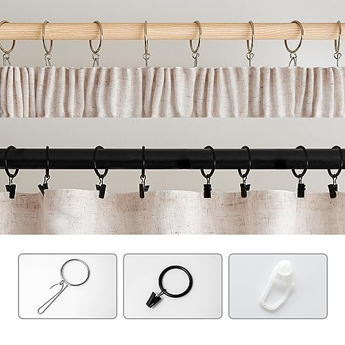 Woaboy Linen Curtains with Frunction Tape Curtains Bedroom Window Translucent Modern Curtains for Living Room Bedroom 2 Pieces 140 x 260 cm White