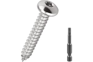 FAYEPLOO #8 x 1-1/2" Torx Pan Head Sheet Metal Screws, 304 Stainless Steel 18-8 Self Tapping Screws for Metal & Wood & Plastic, 50-Pack with Torx Bit