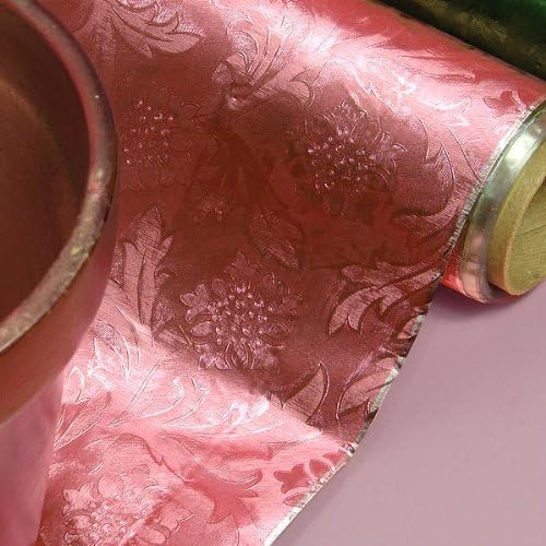 Premium Floral Foil Wrapping Paper - 20 Inches By 10 Yards (Pink)