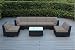 Ohana 7-Piece Outdoor Patio Furniture Sectional Conversation Set, Black Wicker with Sunbrella Taupe Cushions - No Assembly with Free Patio Cover primary