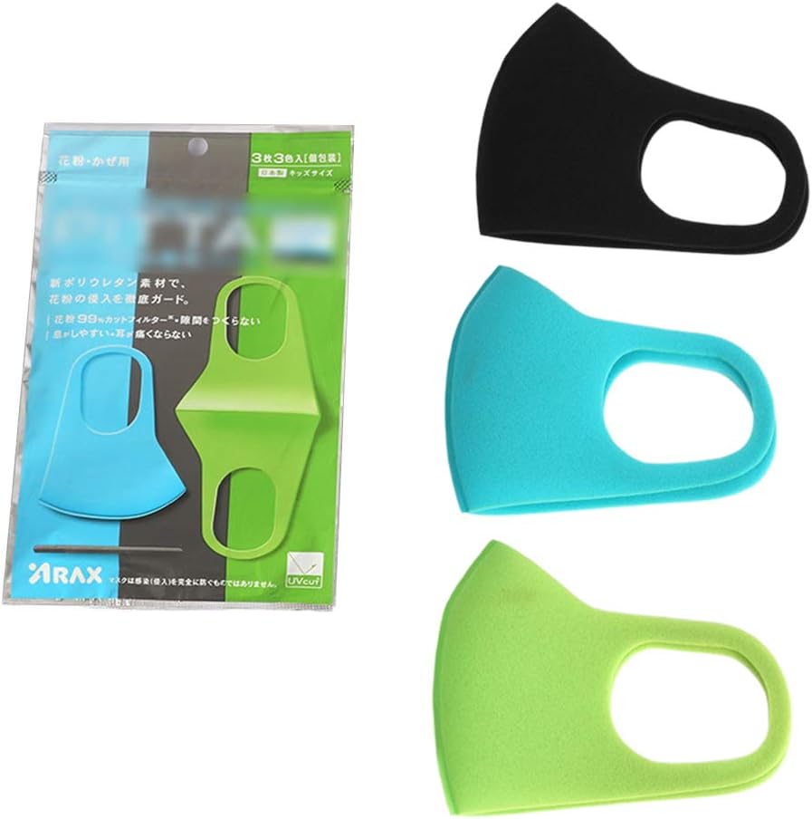 Ruda 3Pcs Washable Cotton Mask Anti Haze Dust PM2.5 Mask Children's Mouth Mask for School Outdoor