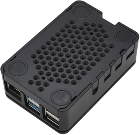 ACAMPTAR para Raspberry Pi ABS Caja Caja de Cerramiento V4 Actualizado para Raspberry Pi 4B (Negro)
