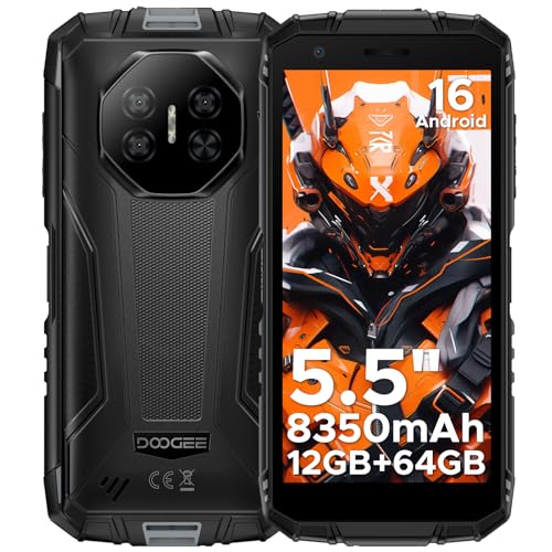 Luzglo Fire 3 Rugged Smartphone Android 16, 8350mAh Unbreakable Phone, UNISOC SC9863A, 5.5" IPS HD+ Display, 13MP+8MP Rugged Phone, 12GB+64GB/2TB, Widevine L1/Face ID/NFC- Grey