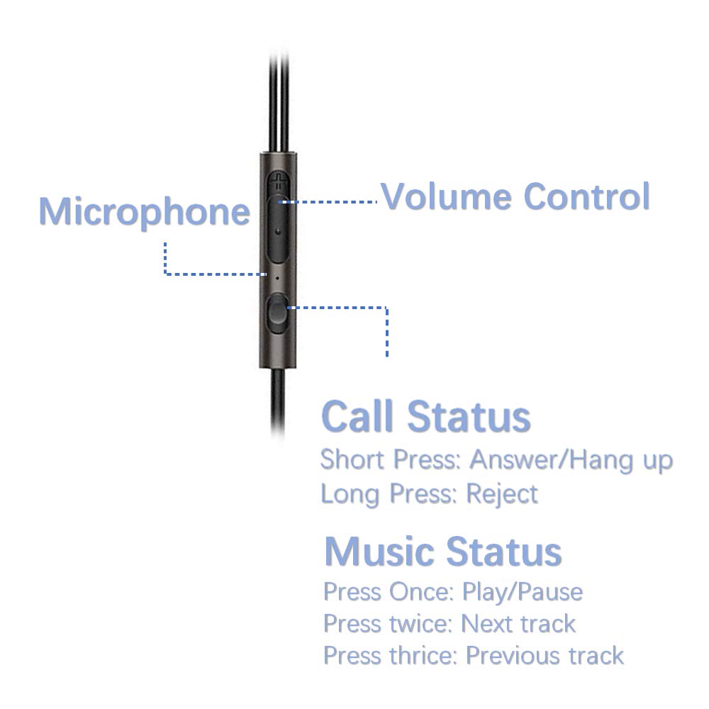 (2 Pack) Metal 3.5mm Wired Earbuds/Earphones/Headphones with Microphone and Volume Control Compatible for iPhone iPad iPod Laptop Samsung Galaxy Android Phone Mp3 Mp4 Player(Black+Rose Gold)