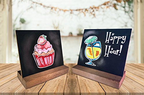 5 x 6 inch mini Chalkboard Set of 5 tabletop vintage rustic style removable with wooden base … - Thumbnail 4