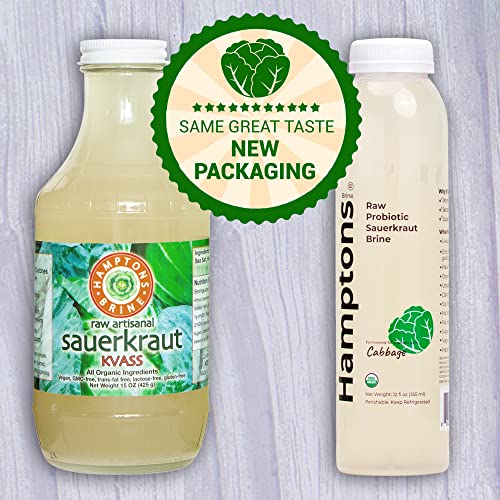 Hamptons Brine Raw Probiotic Sauerkraut Brine Cabbage. Rich in