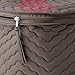 Richards Homewares 4 Pieces Fine China Dinnerware Plates Storage Set - Deluxe Quilted Plush Microfiber - Contents Label Window - Brown