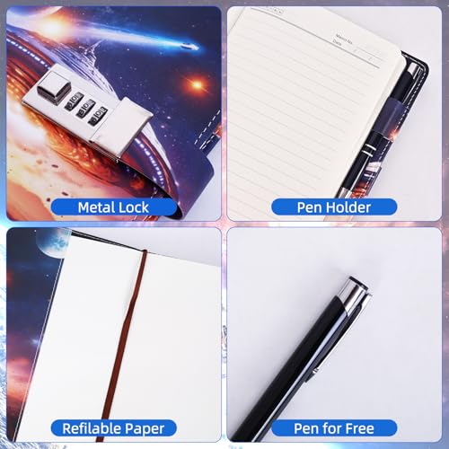 Folxakdis Secret Diary Kids Diary with Lock Personal Diary Child with Password Cool Gifts for Kids 8-16 Years Old