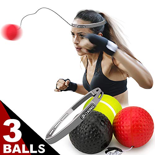 DUMSAMKER Boxing Reflex Ball, 3 Difficulty Levels, Fight Reaction Ball with Headband, Perfect for Improving Punching Speed, Hand Eye Coordination, Responsiveness and Agility - Thumbnail 7
