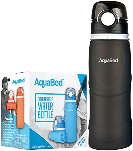 Aquabod Collapsible Water Bottle - BPA Free, 26oz, Leak Proof Silicone Foldable Sports Water Bottle, The Smart Hydration Solution