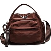 Cohawk Solid Color Nylon Crossbody Bag for Women Soft Handbag with Top Handle Casual Shoulder Bag Elegant Square Purse