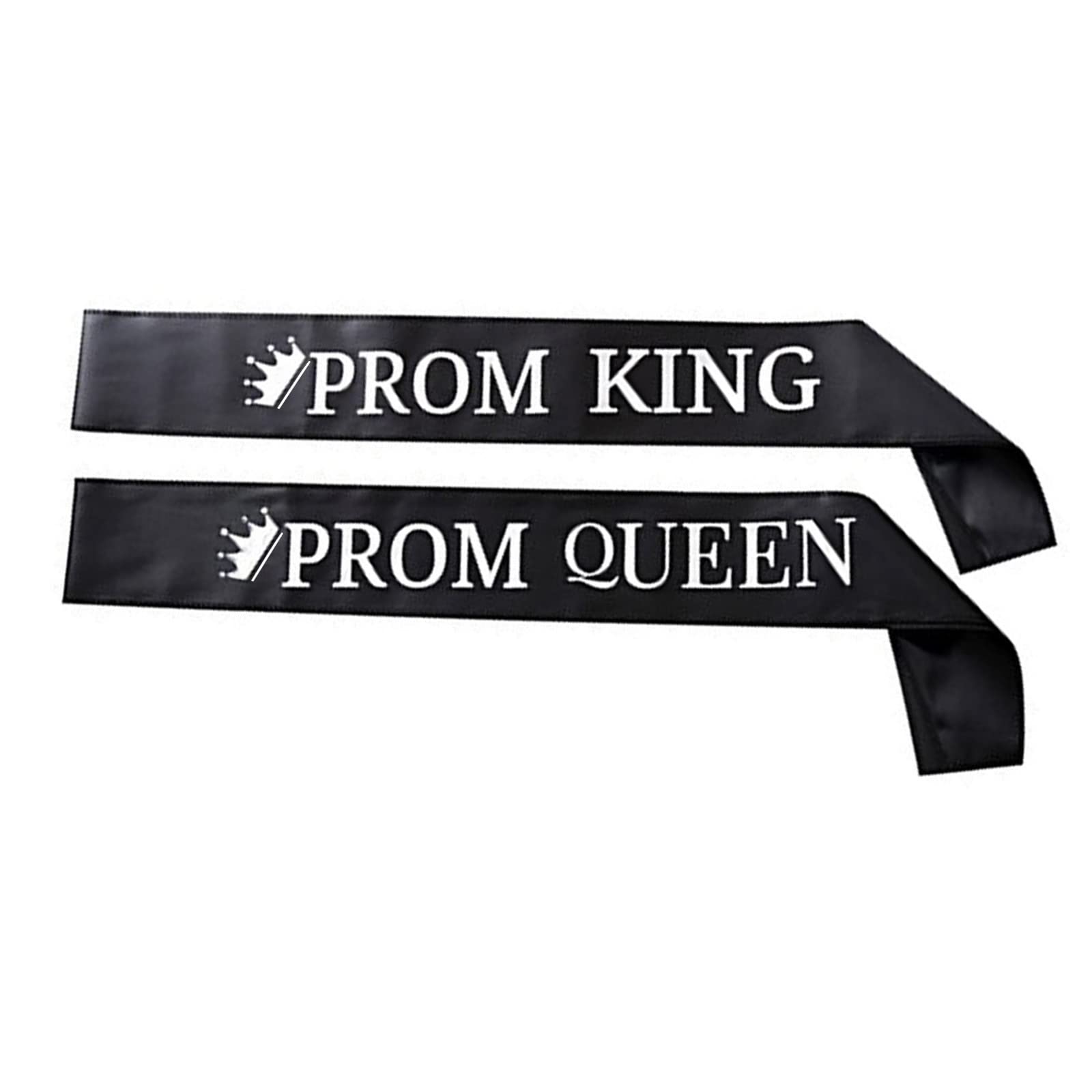 SuXHyez 2pcs Prom Crown and Sash Set King Crown Queen Tiara with Shiny Satin Sash for Leavers Ball Graduation School Prom, Stylish Graduation