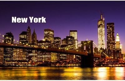 Amazon 世界の観光地ポストカード New York アメリカの巨大都市ニューヨークマンハッタンの夜景ハガキはがき絵葉書 限定販売 ポストカード 絵柄付はがき 文房具 オフィス用品