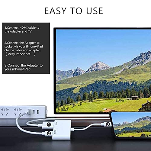 Lightning to HDMI Adapter, Lightning to Digital AV Adapter 1080p Sync