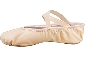 Bezioner Ballet Slippers Canvas Ballet Dance Shoes Women in Pink Black Split Sole