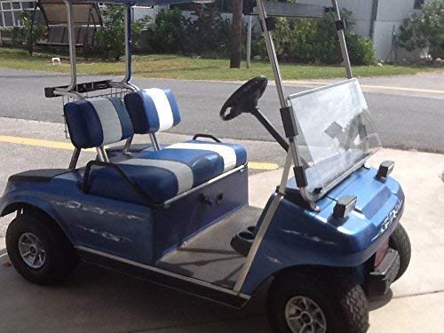 Club Car Pre-2000 DS Custom 2-Stripe Golf Cart Seat Cover Set Made with Marine Grade Vinyl - Staple On - Choose Your Colors From Our Color Chart!