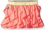 adidas Youth Girls Tennis Frilly Skirt, Chalk Coral, Medium