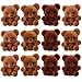 Factory Direct Craft Package of 24 Sitting Assorted Brown Flocked Miniature Bears - Tiny Bear Shaped Figurines (Size: 1 inch)