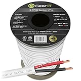 14 AWG CL2 OFC In Wall Speaker Wire, GearIT Pro Series 14 AWG Gauge (250 Feet / 76.2 Meters / White) OFC Oxygen Free Copper UL CL2 Rated In-Wall Speaker Wire Cable for Home Theater and Car Audio