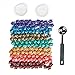 Luropa 140 Pieces Rainbow Colorful Star Shape Sealing Wax Beads with a Wax Melting Spoon and 2 Pieces Candles for Wax Seal Stamp(7 Colors)