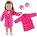 BARWA 3 Sets Summer Clothes Outfits Mermaid Dress and Swimsuits Set Pink Pajamas with Slippers for 18 Inch Dolls Xmas Gift