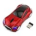 CHUYI Cool Sports 3D Car Shaped Wireless Optical Office Mouse 1600DPI 3 Button for Computer Laptop (Red- 1 Pack)