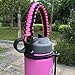 Hydro Flask Handle - Paracord Survival Strap with Security Ring for Wide Mouth Water Bottles Carrier (Pink/Black)