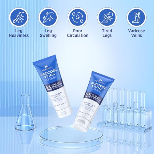 Hermon Varicose Veins Cream, Varicose Veins for Legs, Spider Vein for Legs, Natural Soothing Leg Varicose & Spider Veins Cream - 5.07 Fl Oz