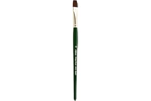 Silver Brush Limited 2502S-12 Ruby Satin Bright Paintbrush for Oil, Acrylic, and Heavy Body Paints, Size 12, Short Handle