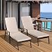 Tangkula Set of 2 Patio Furniture Outdoor Rattan Wicker Lounge Chair Set Adjustable Poolside Chaise with Armrest and Removable Cushions primary
