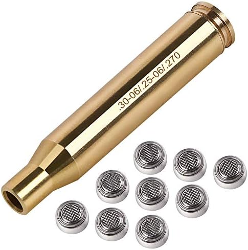 Gogoku Bore Sight for .223 5.56mm 9mm 7.62x39mm .308 .270 30-06 25-06 7.62x54mm Cartridge Hunting Red Laser Boresighter with Batteries(Choose Your Cal)