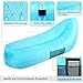 Inflatable Lounger, EocuSun Inflatable Couch Air Mattresses Hammock with Backrest Portable Air Sofa Chair Bed Bag Beach Lounger for Indoors Outdoors Camping Hiking Travelling Beach (Light Blue)