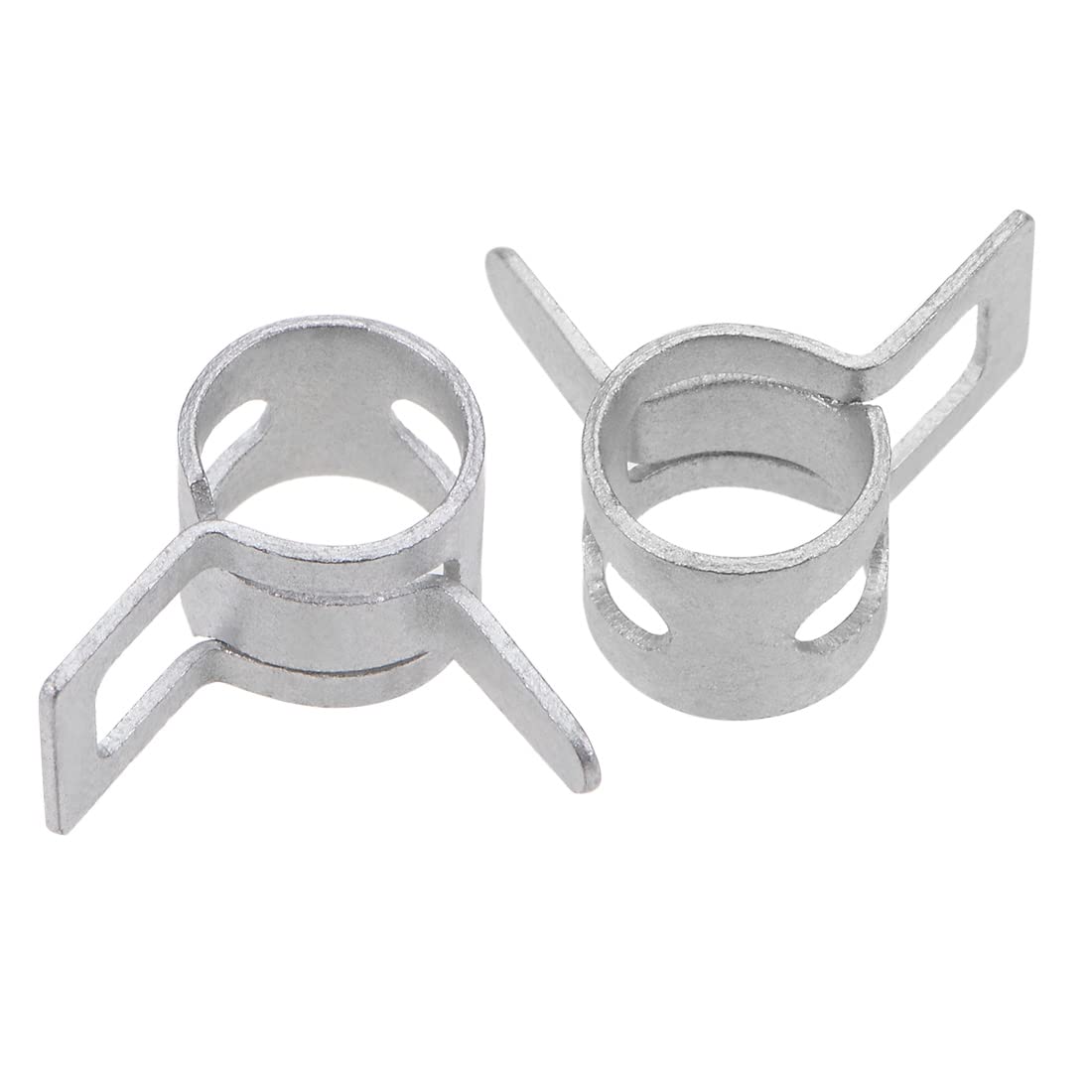 uxcell Spring Band Type Clamp 8mm Inner Dia Fit 8.5-9.2mm OD Hose Fuel Line Silicone Tube Clips Clamp Silver Manganese Steel 20Pcs