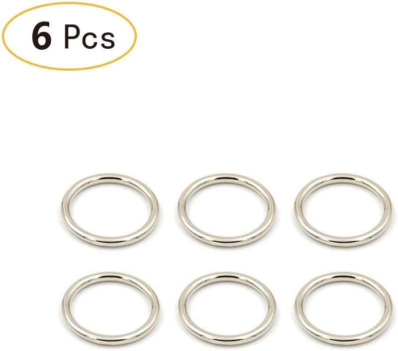 Nubstoer Metal Ring Hardware Fitting Welded Buckle Purses Bags Backpack Straps Pack of 6