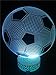 AZALCO 3D Illusion LED Night Lamp Soccer 16 Color Change with Build-in Battery