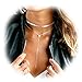 Suyi Exquisite Thin Layered Sequins Choker Necklace Women Girl Lady Long Chain Pendant Necklace A-Silver