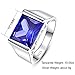 BONLAVIE 10ct Men's Tanzanite Ring/Mens Peridot Ring 8 * 12mm Square-Cut Created Mens Sapphire Ring 925 Sterling Silver Mens Ring Engagement Wedding Bands Ring Size 6-14