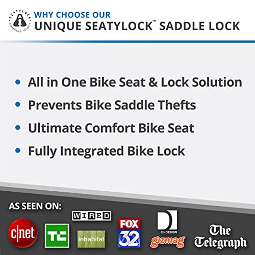 SeatyLock Hybrid Saddle Bike Lock Multi Patent 2 in 1 Locking Bike