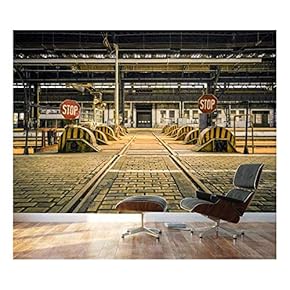 Photo of an Abandoned Industrial Interior with Bright Light - Removable Wall Mural | Self-Adhesive Large Wallpaper - 66x96 inches