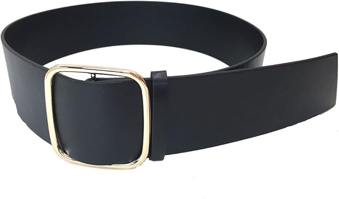 Amazon Co Jp コルセットベルト レディース ブラック フリーサイズ 全長約103cm プレーンタイプ 穴なし フェイクレザー バックル シンプル 幅広ベルト 微調整可 Sp 772 服 ファッション小物