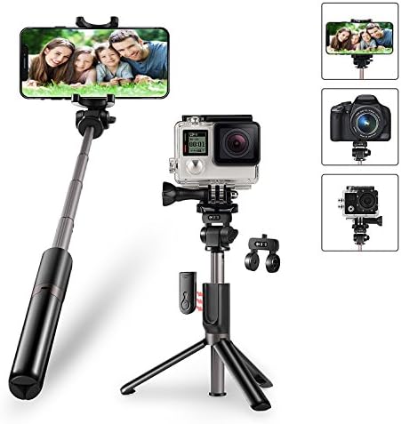 KocoDoll Bluetooth Selfie Stick, 4 in 1 Extendable Selfie Stick Tripod with Wireless Remote Shutter for GoPro, Action Cam, iPhone x 8 7 6 Plus, Galaxy S8/S7/S6/S5/Note 8, Huawei And More
